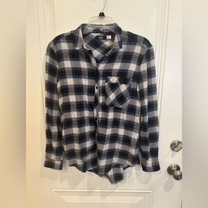 BDG Women’s Blue Plaid Flannel Shirt